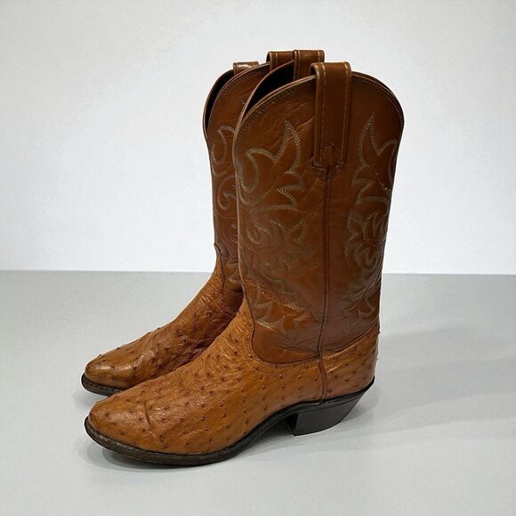 Dan Post Ostrich Leather Cowboy Boots Womens Size 7 Pin Quill DP2987 Western - Picture 5 of 14
